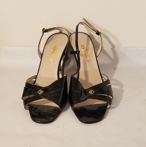 Vintage Gucci Black Strap Open‎ Toe 106 2066 39